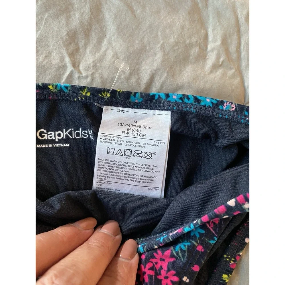 Gap Kids Girls Size Medium 8 Tankini 2 PC Swimsuit Stripes & Flowers NWT